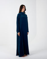 High neck velvet dress